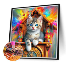 Load image into Gallery viewer, Diamond Painting - Full Round - cat and clock (40*40CM)
