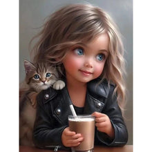 Load image into Gallery viewer, Diamond Painting - Full Round - sweet cool girl (30*40CM)
