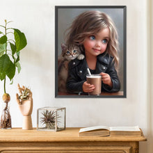 Load image into Gallery viewer, Diamond Painting - Full Round - sweet cool girl (30*40CM)
