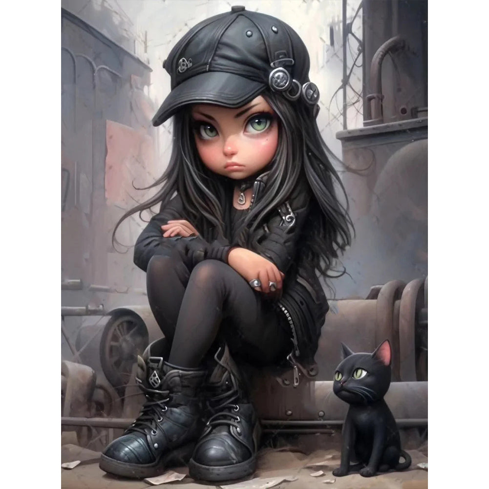 Diamond Painting - Full Round - sweet cool girl (30*40CM)