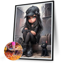 Load image into Gallery viewer, Diamond Painting - Full Round - sweet cool girl (30*40CM)
