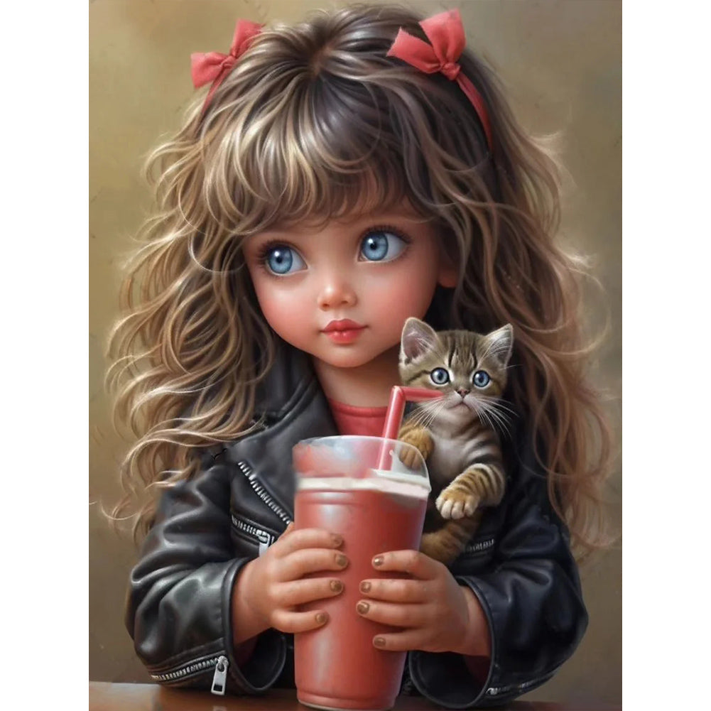 Diamond Painting - Full Round - sweet cool girl (30*40CM)
