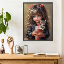 Load image into Gallery viewer, Diamond Painting - Full Round - sweet cool girl (30*40CM)
