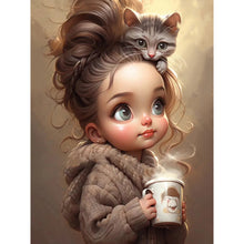Load image into Gallery viewer, Diamond Painting - Full Round - sweet cool girl (30*40CM)
