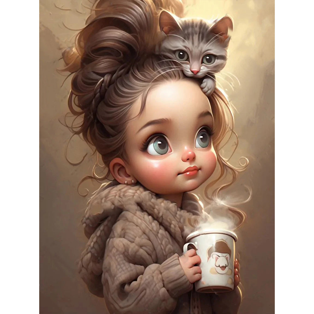 Diamond Painting - Full Round - sweet cool girl (30*40CM)