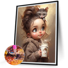 Load image into Gallery viewer, Diamond Painting - Full Round - sweet cool girl (30*40CM)
