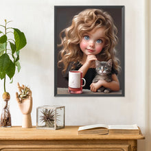 Load image into Gallery viewer, Diamond Painting - Full Round - sweet cool girl (30*40CM)
