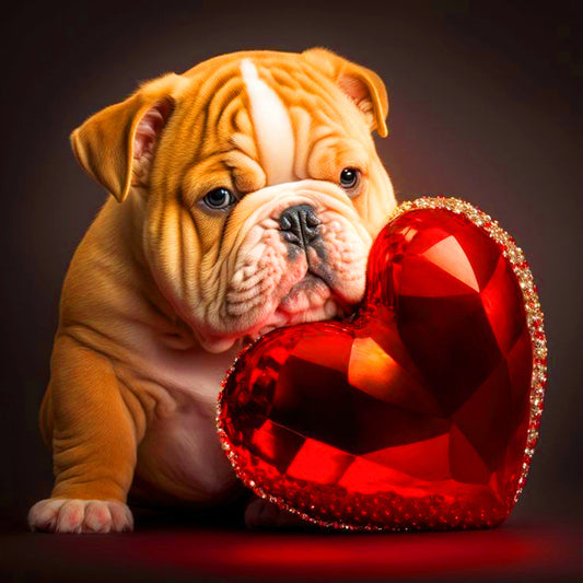 Diamond Painting - Full Round - love and puppy (30*30CM)