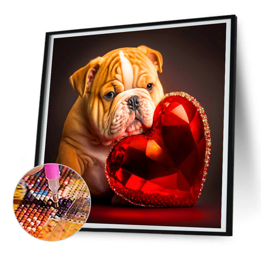 Diamond Painting - Full Round - love and puppy (30*30CM)