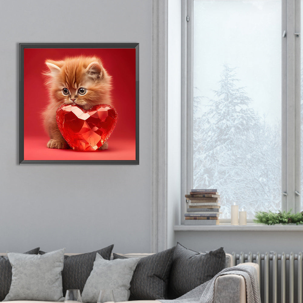 Diamond Painting - Full Round - Love and kitten (30*30CM)