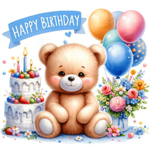 Load image into Gallery viewer, Diamond Painting - Full Round - birthday bear (30*30CM)
