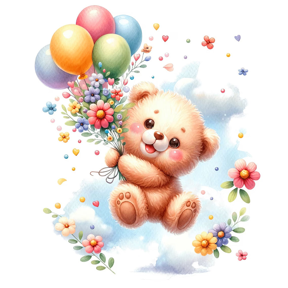 Diamond Painting - Full Round - birthday bear (30*30CM)