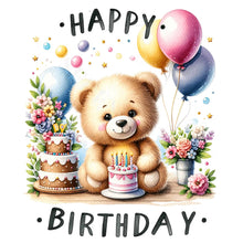 Load image into Gallery viewer, Diamond Painting - Full Round - birthday bear (30*30CM)
