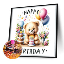 Load image into Gallery viewer, Diamond Painting - Full Round - birthday bear (30*30CM)
