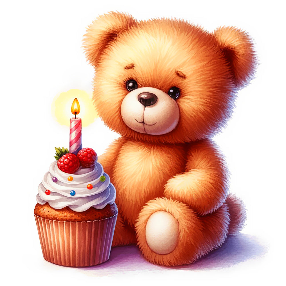 Diamond Painting - Full Round - birthday bear (30*30CM)