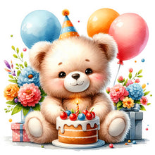 Load image into Gallery viewer, Diamond Painting - Full Round - birthday bear (30*30CM)
