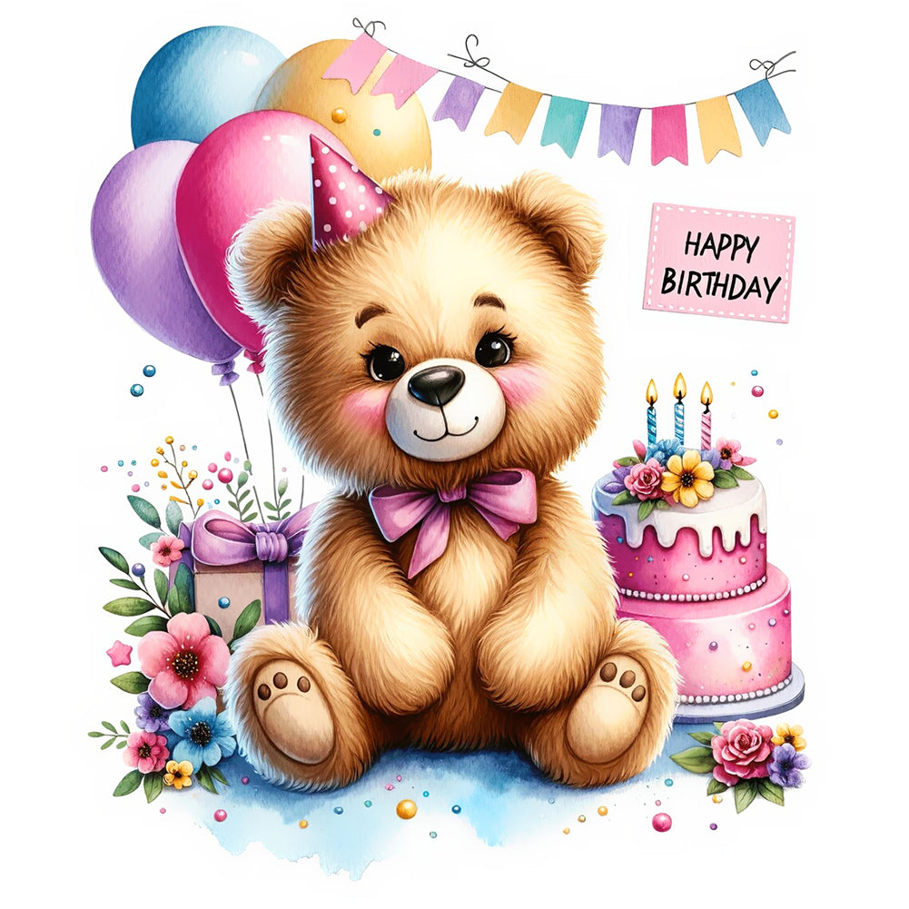 Diamond Painting - Full Round - birthday bear (30*30CM)