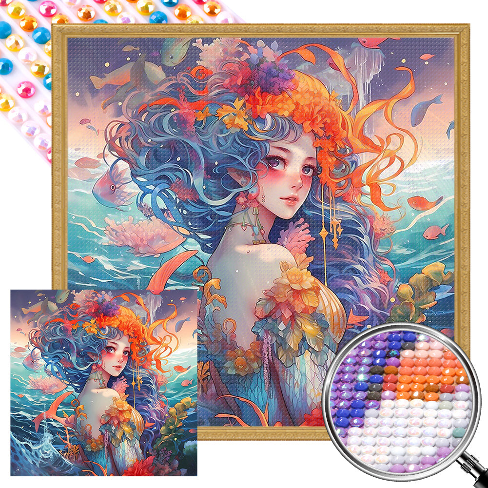 AB Diamond Painting - Full Round - Mermaid girl (40*40CM)
