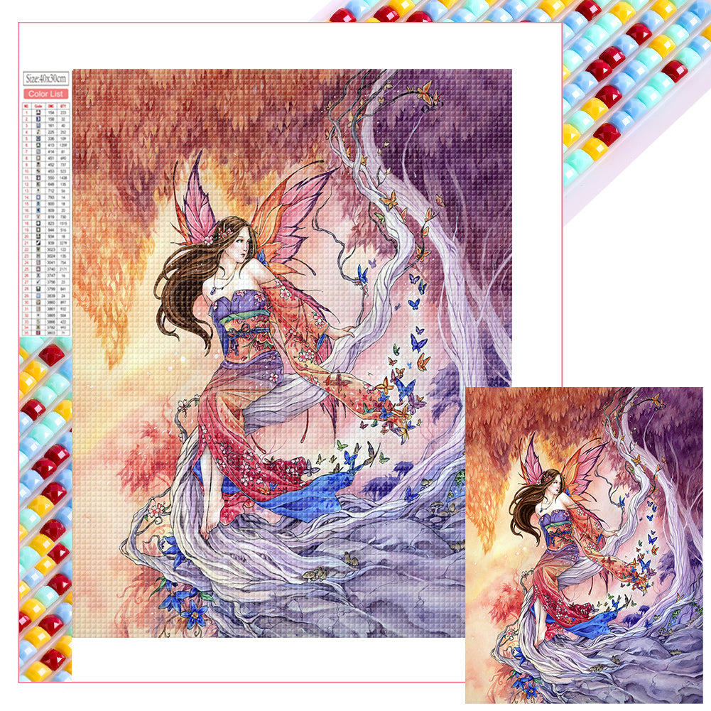 Diamond Painting - Full Square - butterfly fairy (30*40CM)