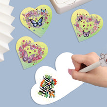 Load image into Gallery viewer, 6 Pcs Christmas Special Shape Diamond Painting Greeting Card (Heart Butterfly)
