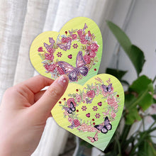 Load image into Gallery viewer, 6 Pcs Christmas Special Shape Diamond Painting Greeting Card (Heart Butterfly)
