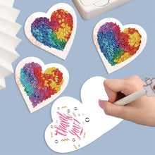 Load image into Gallery viewer, 6 Pcs Christmas Special Shape Diamond Painting Greeting Card Kit(Colorful Heart)
