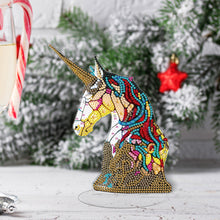 Load image into Gallery viewer, Lion Diamond Painting Desktop Ornaments Kit with Light for Office Desktop Decor
