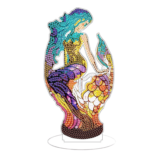 Lion Diamond Painting Desktop Ornaments Kit with Light for Office Desktop Decor