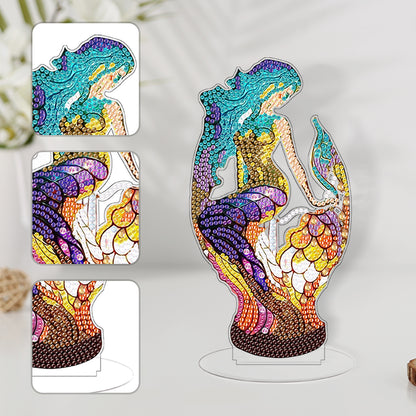Lion Diamond Painting Desktop Ornaments Kit with Light for Office Desktop Decor
