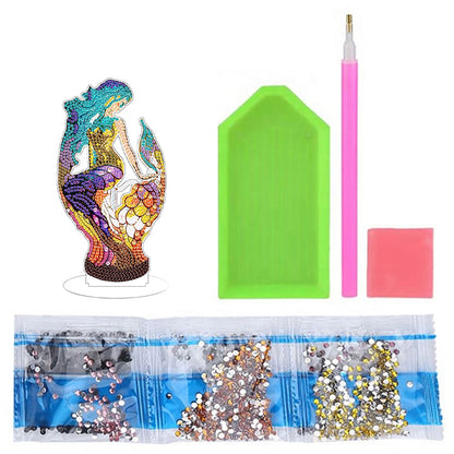 Lion Diamond Painting Desktop Ornaments Kit with Light for Office Desktop Decor