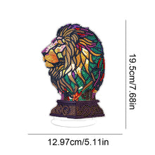 Load image into Gallery viewer, Lion Diamond Painting Desktop Ornaments Kit with Light for Office Desktop Decor
