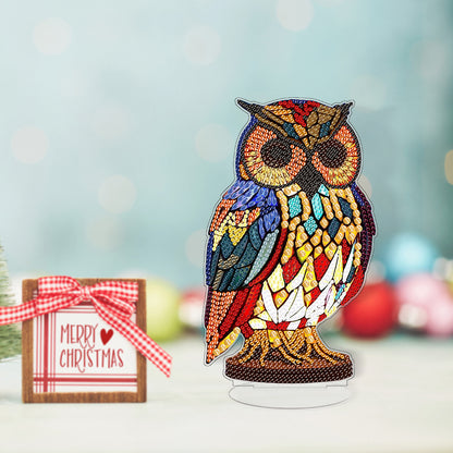 Lion Diamond Painting Desktop Ornaments Kit with Light for Office Desktop Decor