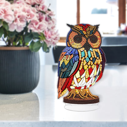 Lion Diamond Painting Desktop Ornaments Kit with Light for Office Desktop Decor