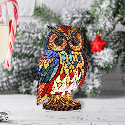 Lion Diamond Painting Desktop Ornaments Kit with Light for Office Desktop Decor