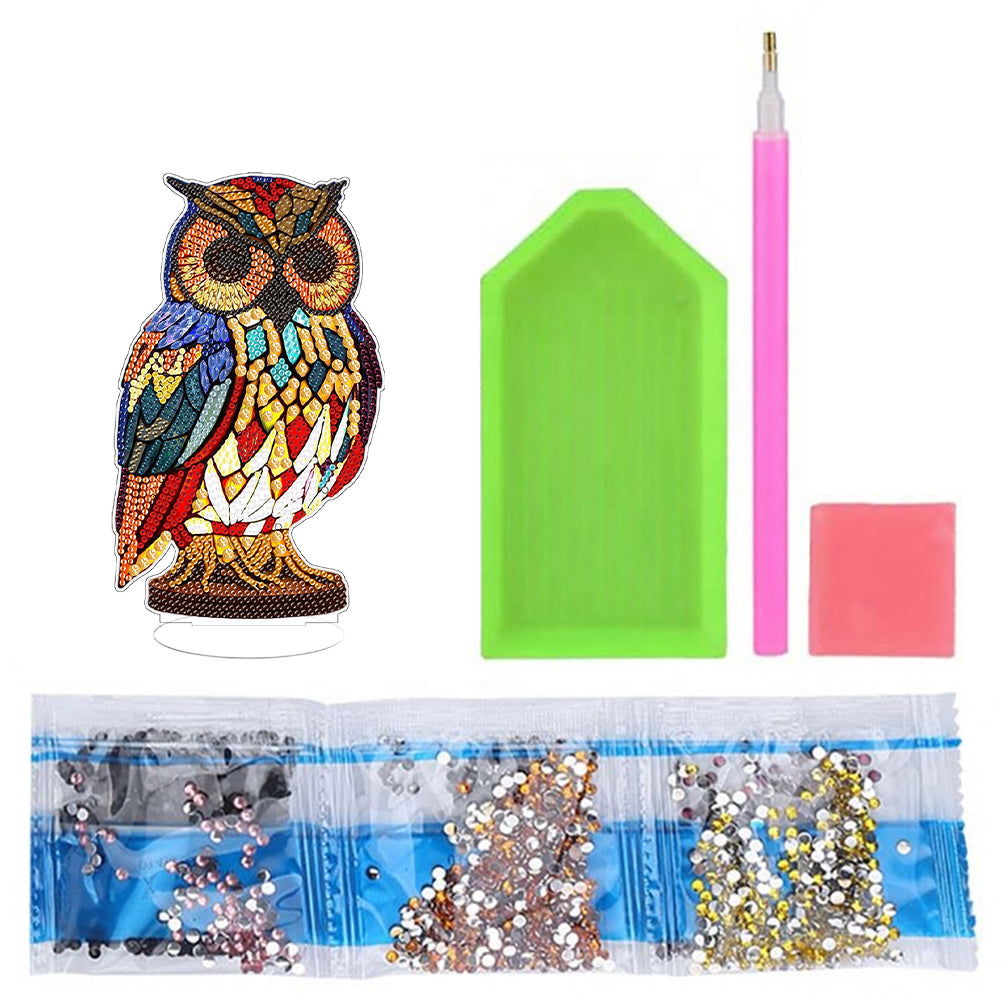 Lion Diamond Painting Desktop Ornaments Kit with Light for Office Desktop Decor