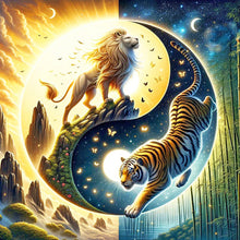Load image into Gallery viewer, Diamond Painting - Full Round - Yin Yang diagram lion and tiger (40*40CM)
