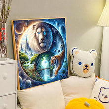 Load image into Gallery viewer, Diamond Painting - Full Round - Yin Yang diagram white lion and tiger (40*40CM)
