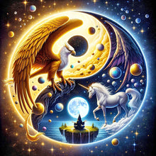 Load image into Gallery viewer, Diamond Painting - Full Round - Yin Yang diagram eagle and unicorn (40*40CM)
