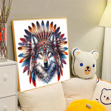 Load image into Gallery viewer, Diamond Painting - Full Round - Indian wolf head (40*40CM)
