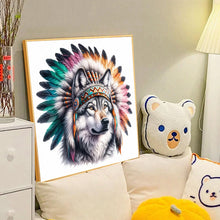 Load image into Gallery viewer, Diamond Painting - Full Round - Indian wolf head (40*40CM)
