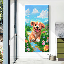 Load image into Gallery viewer, Diamond Painting - Full Round - dog running on grass (40*70CM)
