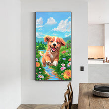 Load image into Gallery viewer, Diamond Painting - Full Round - dog running on grass (40*70CM)
