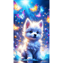 Load image into Gallery viewer, Diamond Painting - Full Round - Fantasy butterfly and dog (40*70CM)
