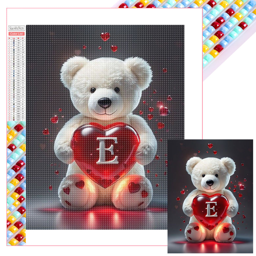 Diamond Painting - Full Square - 26 Letter Care Bear-E (30*40CM)