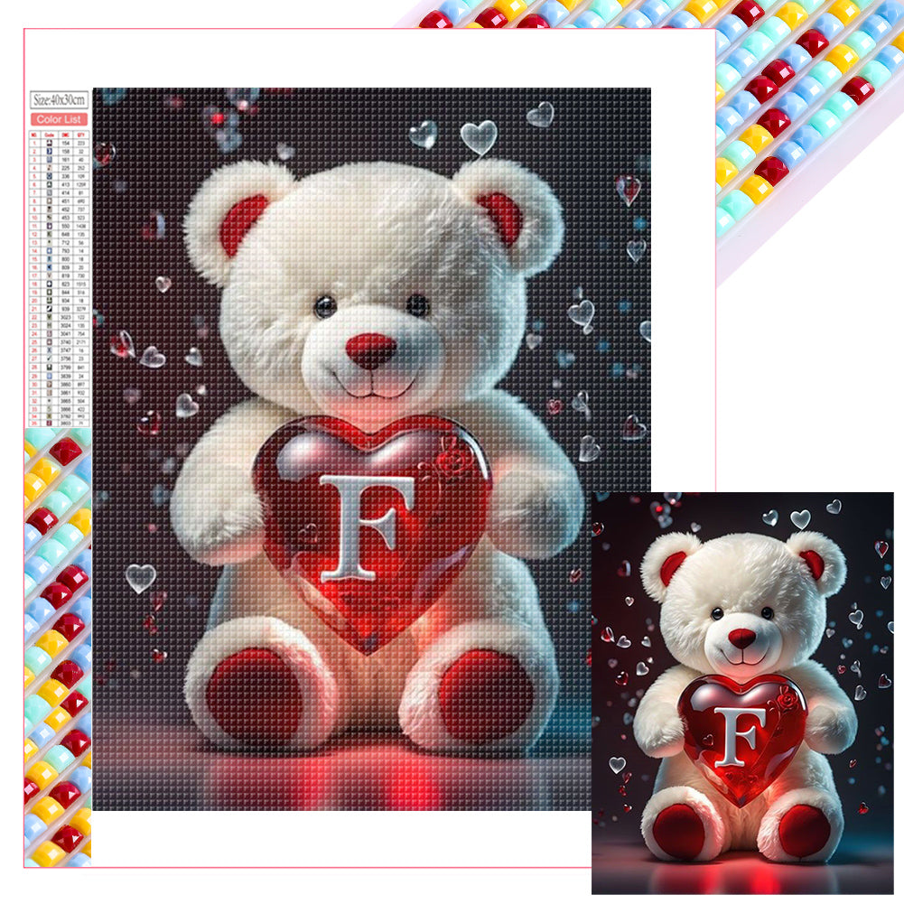 Diamond Painting - Full Square - 26 Letters Care Bear-F (30*40CM)