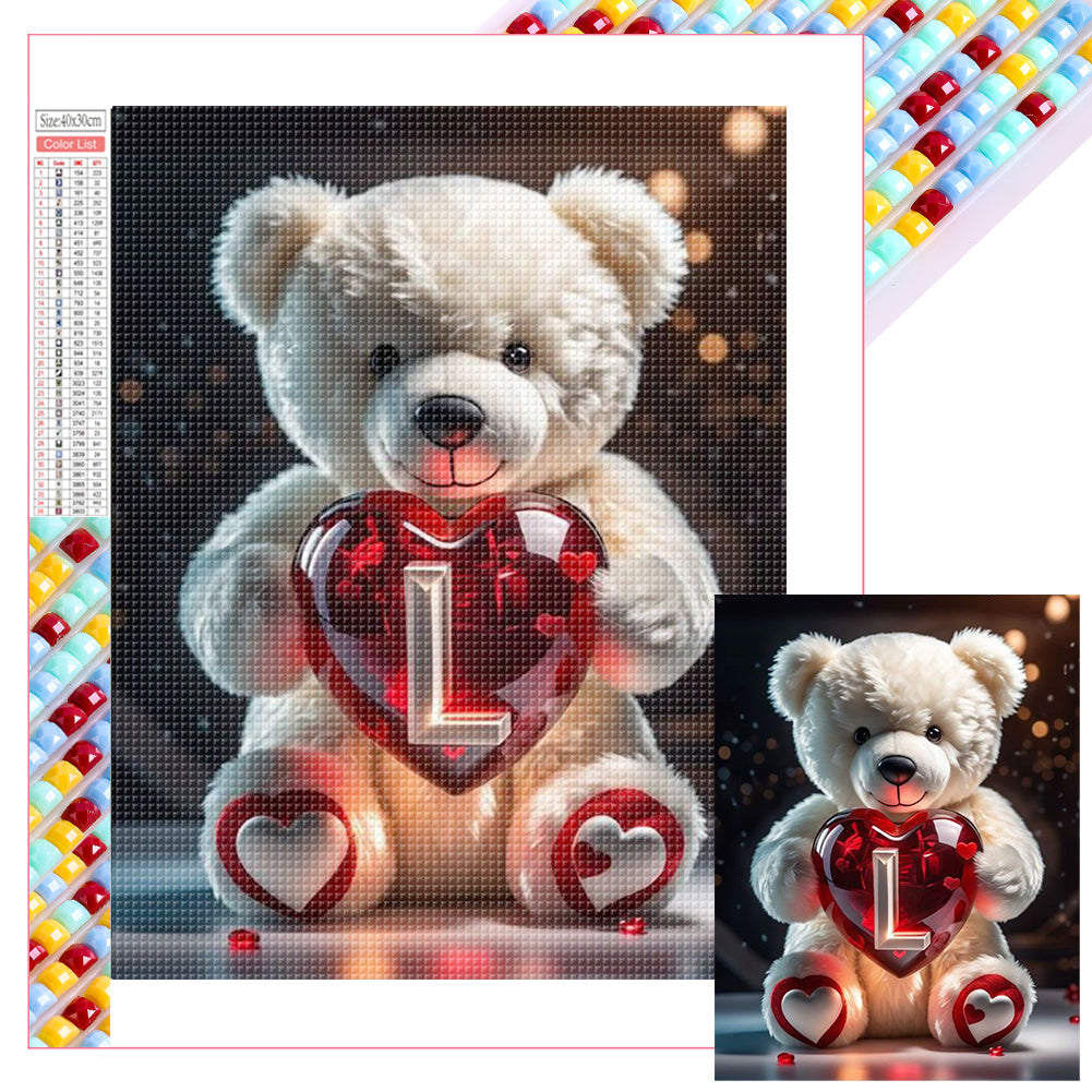 Diamond Painting - Full Square - 26 letter care bear-L (30*40CM)