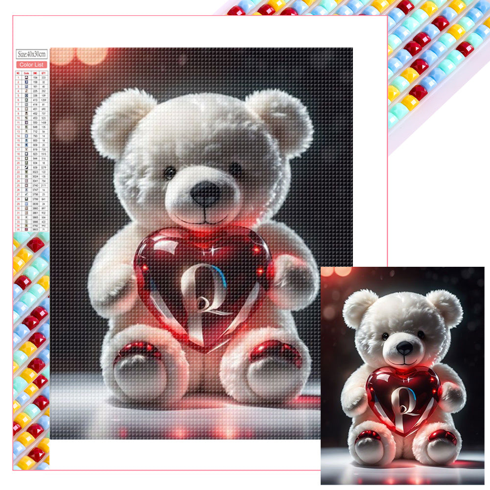 Diamond Painting - Full Square - 26 Letters Care Bear-Q (30*40CM)