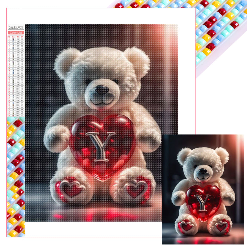 Diamond Painting - Full Square - 26 Letters Care Bear-Y (30*40CM)