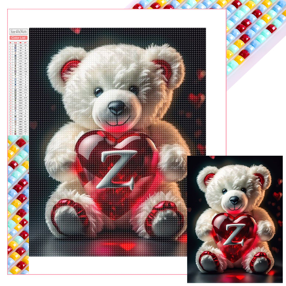 Diamond Painting - Full Square - 26 letter care bear-Z- (30*40CM)