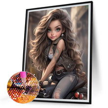 Load image into Gallery viewer, Diamond Painting - Full Round - sweet cool girl (30*40CM)

